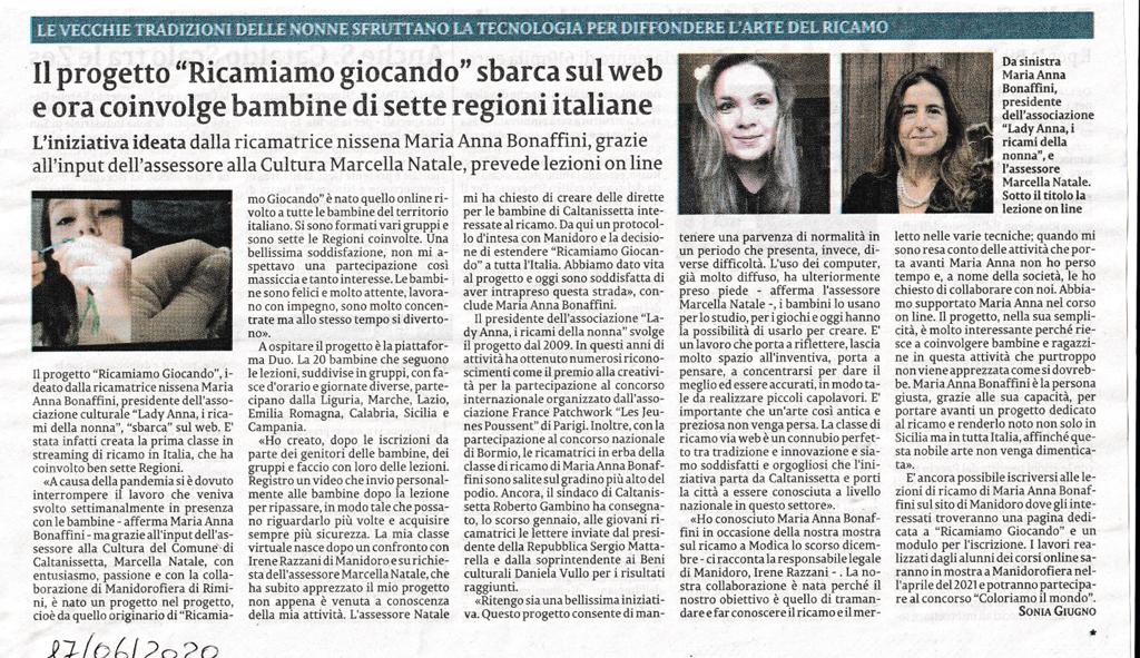 “Ricamiamo Giocando” sul web